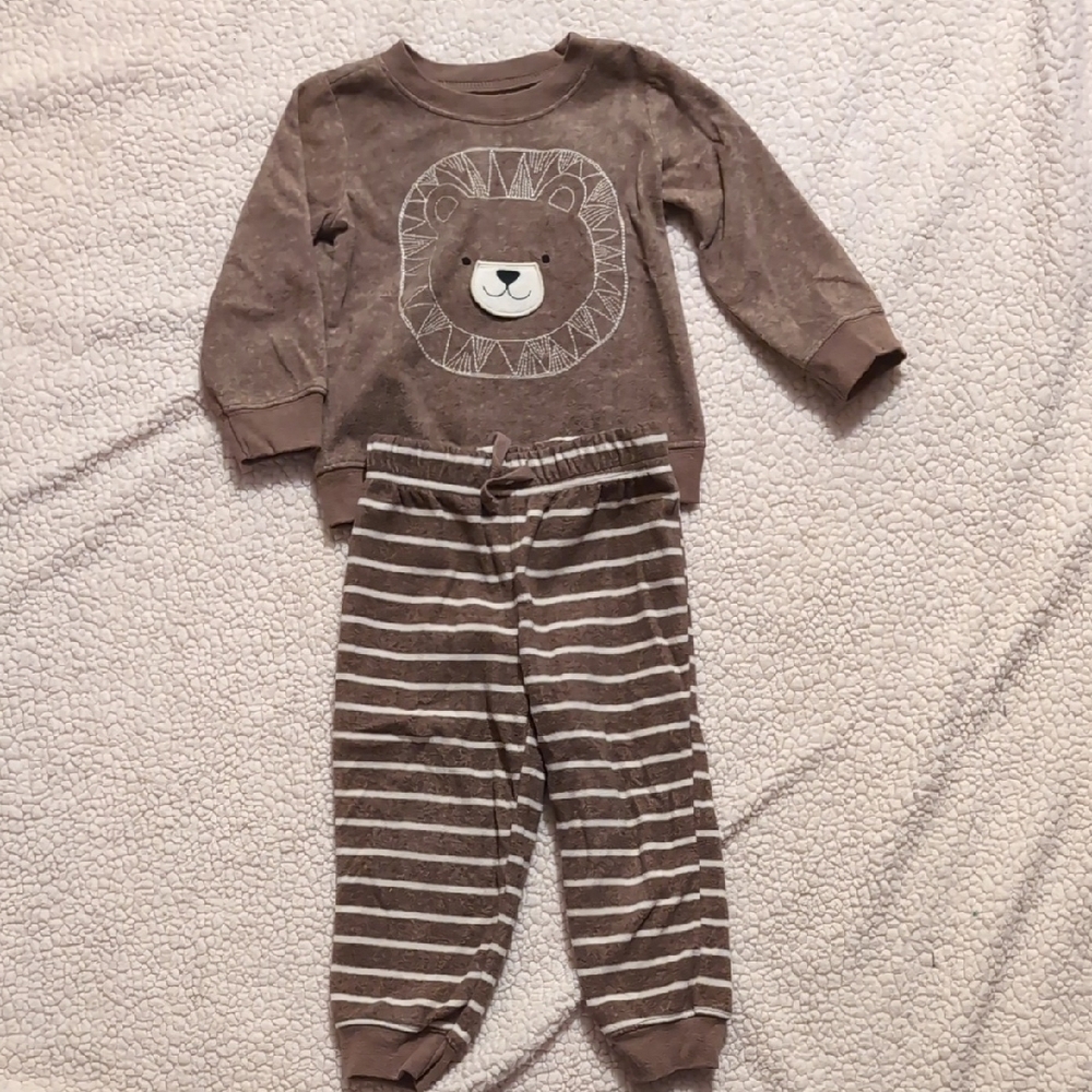 Carter's Cozy Brown Pajama Set with Bear Design